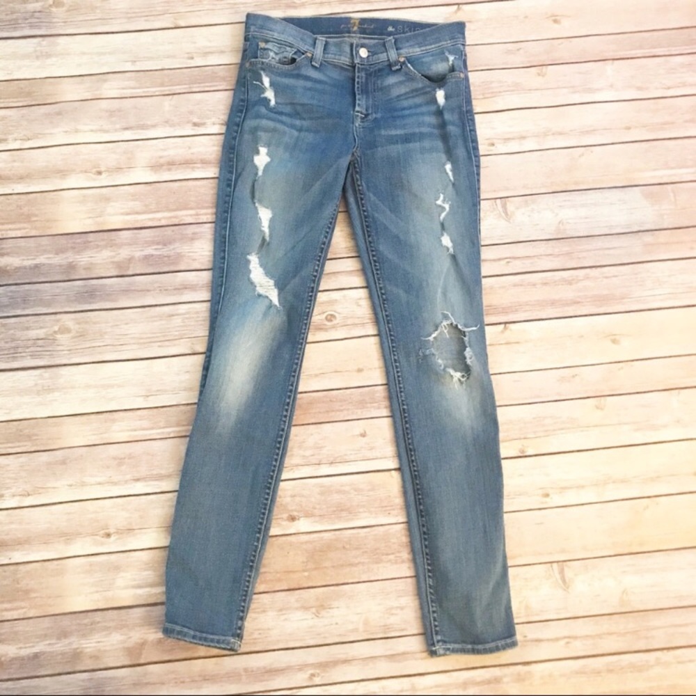 7 For All ManKind The Skinny Distressed Jeans 26